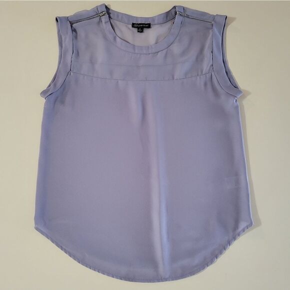 Shinestar Lavender Sleeveless Blouse - Picture 1 of 8